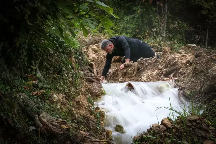 Sındırgı'da Su Kaynağı Yeniden Aktı